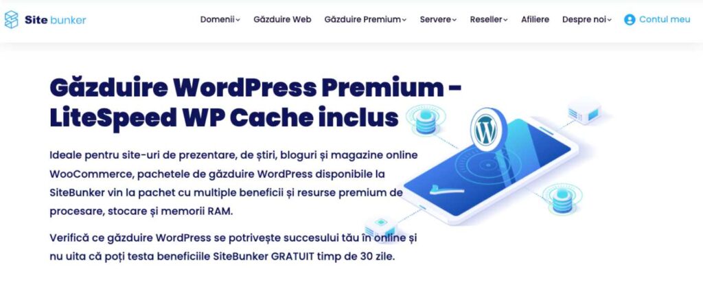SiteBunker ofera si gazduire wordpress cu LiteSpeed WP cache inclus